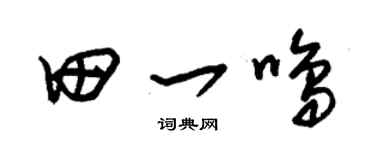 朱锡荣田一鸣草书个性签名怎么写