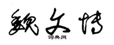 朱锡荣魏文博草书个性签名怎么写