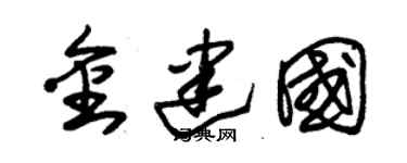 朱锡荣金建国草书个性签名怎么写