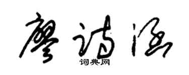 朱锡荣廖诗涵草书个性签名怎么写