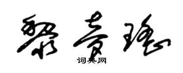 朱锡荣黎梦瑶草书个性签名怎么写