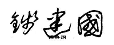 朱锡荣钱建国草书个性签名怎么写