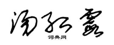 朱锡荣汤红霞草书个性签名怎么写