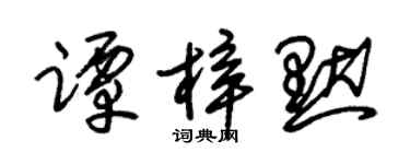 朱锡荣谭梓默草书个性签名怎么写