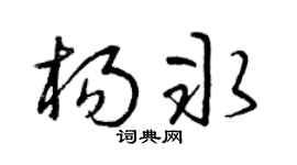 曾庆福杨冰草书个性签名怎么写