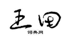 曾庆福王田草书个性签名怎么写