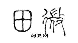 陈声远田微篆书个性签名怎么写