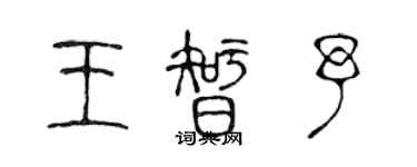 陈声远王智予篆书个性签名怎么写