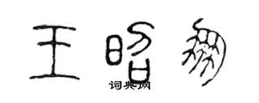 陈声远王昭朋篆书个性签名怎么写