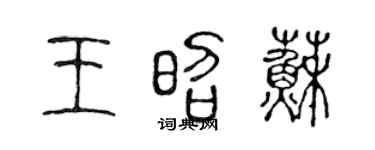 陈声远王昭苏篆书个性签名怎么写