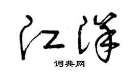 曾庆福江洋草书个性签名怎么写