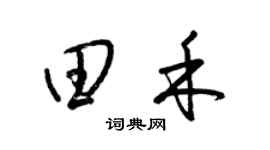 梁锦英田禾草书个性签名怎么写