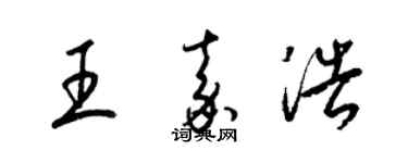 梁锦英王嘉浩草书个性签名怎么写