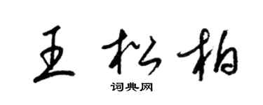 梁锦英王松柏草书个性签名怎么写