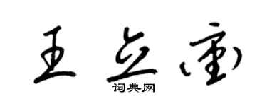 梁锦英王立冲草书个性签名怎么写