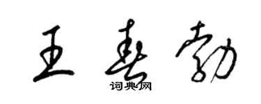 梁锦英王春勃草书个性签名怎么写