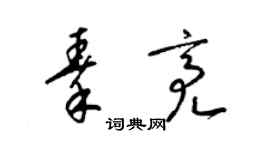 梁锦英秦亮草书个性签名怎么写