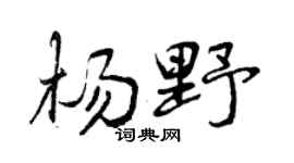 曾庆福杨野行书个性签名怎么写