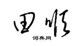 梁锦英田顺草书个性签名怎么写