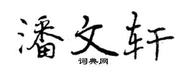 曾庆福潘文轩行书个性签名怎么写