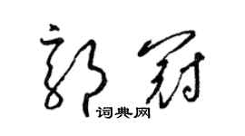 梁锦英郭冠草书个性签名怎么写