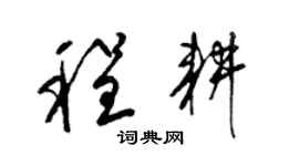 梁锦英程耕草书个性签名怎么写