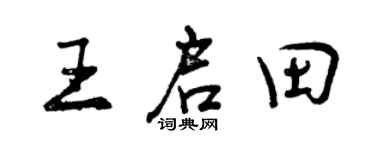 曾庆福王启田行书个性签名怎么写