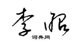 梁锦英李昭草书个性签名怎么写