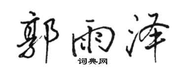 骆恒光郭雨泽行书个性签名怎么写