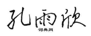 骆恒光孔雨欣行书个性签名怎么写