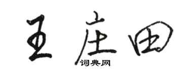 骆恒光王庄田行书个性签名怎么写