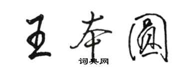 骆恒光王本圆行书个性签名怎么写