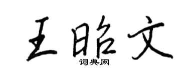 王正良王昭文行书个性签名怎么写