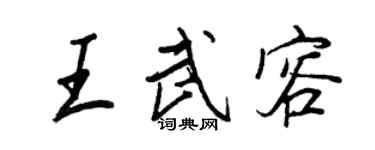 王正良王武容行书个性签名怎么写