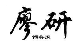 胡问遂廖研行书个性签名怎么写