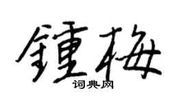 王正良钟梅行书个性签名怎么写