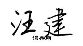 王正良汪建行书个性签名怎么写