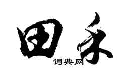 胡问遂田禾行书个性签名怎么写