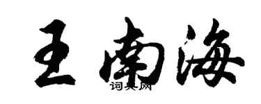 胡问遂王南海行书个性签名怎么写