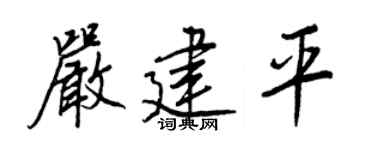 王正良严建平行书个性签名怎么写