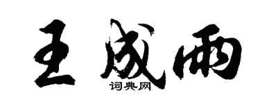 胡问遂王成雨行书个性签名怎么写