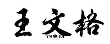 胡问遂王文格行书个性签名怎么写