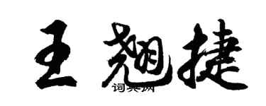 胡问遂王翘捷行书个性签名怎么写