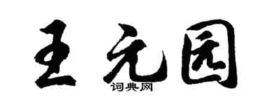 胡问遂王元园行书个性签名怎么写