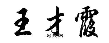 胡问遂王才霞行书个性签名怎么写