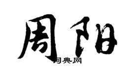 胡问遂周阳行书个性签名怎么写