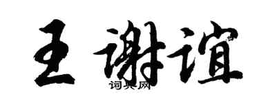 胡问遂王谢谊行书个性签名怎么写