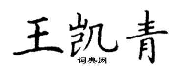 丁谦王凯青楷书个性签名怎么写