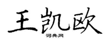 丁谦王凯欧楷书个性签名怎么写