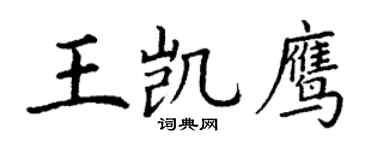 丁谦王凯鹰楷书个性签名怎么写